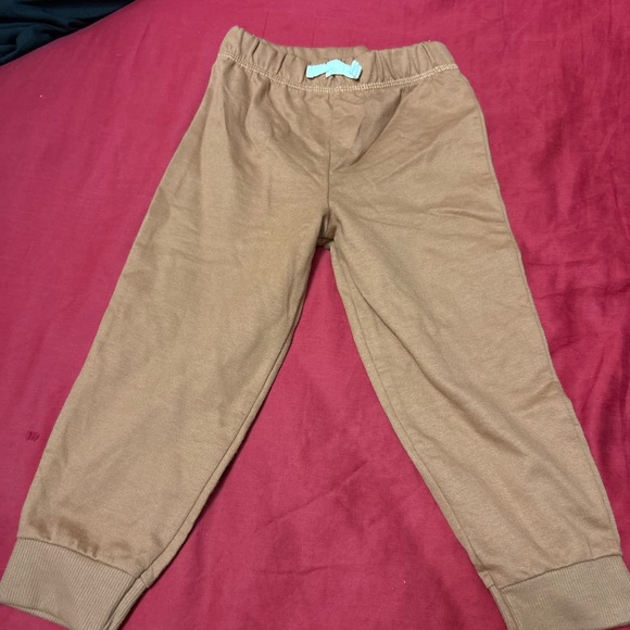 Carter's Tan Joggers with Blue Bow - Picture 3 of 3